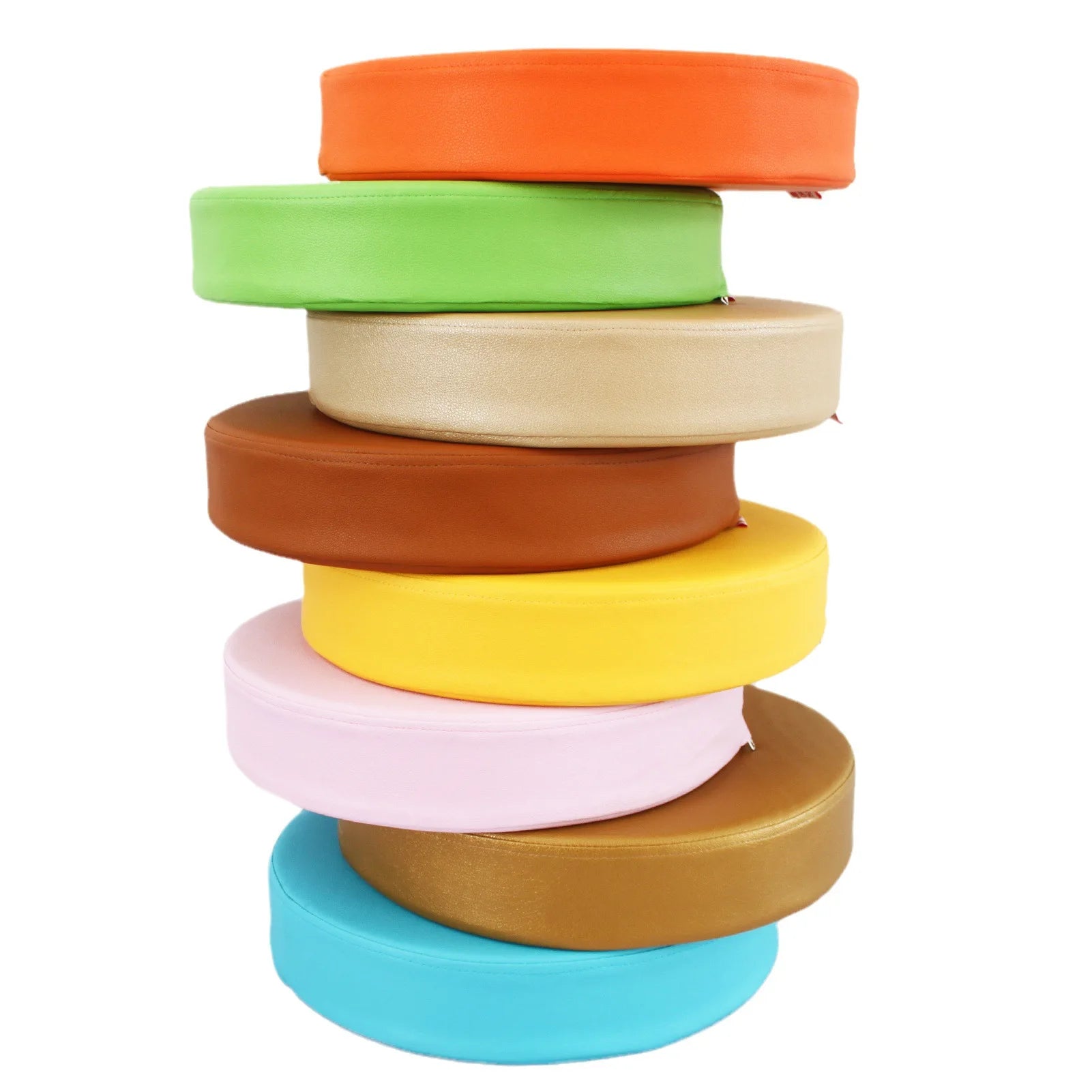 Stacked colorful meditation cushions from THE MUSCLE SHOP showcasing vibrant and luxurious seating options for enhanced meditation comfort.