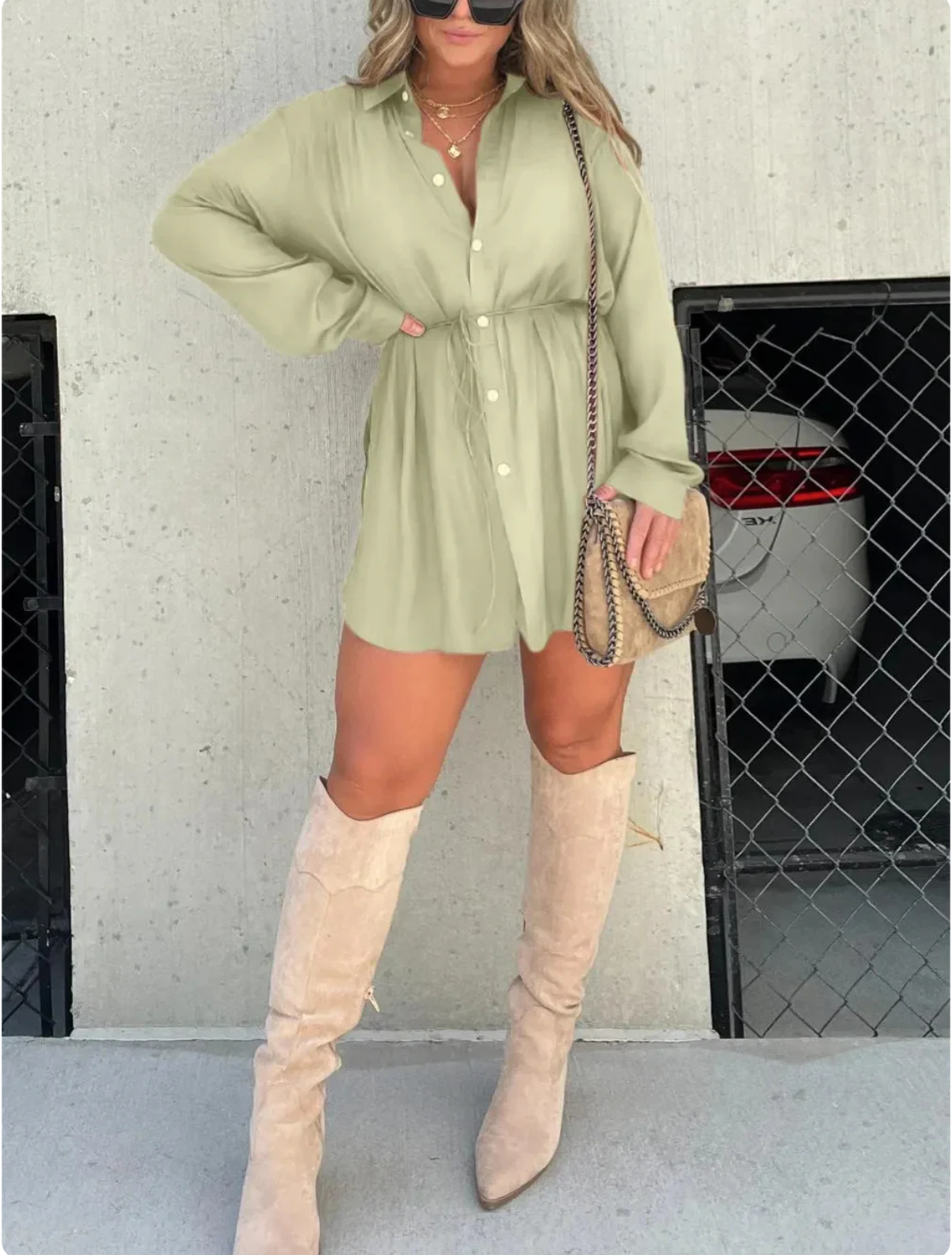 Jessica | Trendy satijnen romper jurk The Muscle Shop