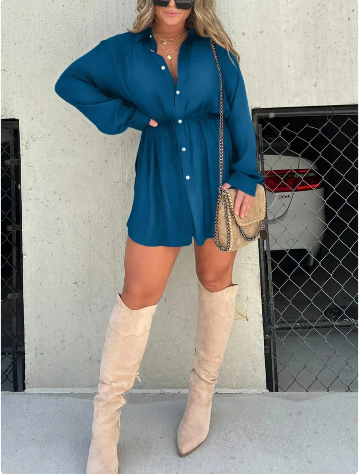 Jessica | Trendy satijnen romper jurk The Muscle Shop