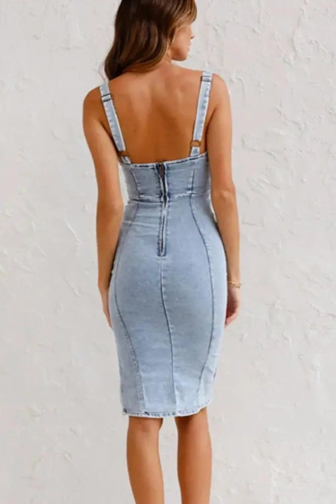 Anna Denim jurk met verstelbare bandjes